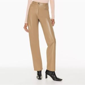 ARITZIA - WILFRED Melina Leather Beige Tan Pants